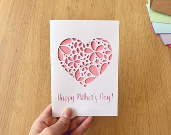 Mother's Day Card, Paper Flower Card, Handmade Card For Mother, 1st Mothers Day Card, Card From New Baby, Mothers Day Card From Daughter