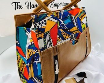 Miami Art Deco Inspired African Wax Print Handbag