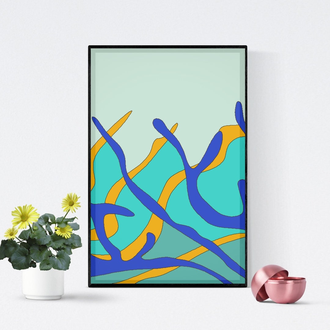 Printable Abstract Art, Digital Download Wall Art, Multicolored Vibrant