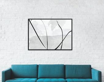 Abstract Wall Art White Black Painting Canvas