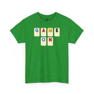 Game On Tile Graphic Tee Shirt | Cotton Casual Apparel Irish Green