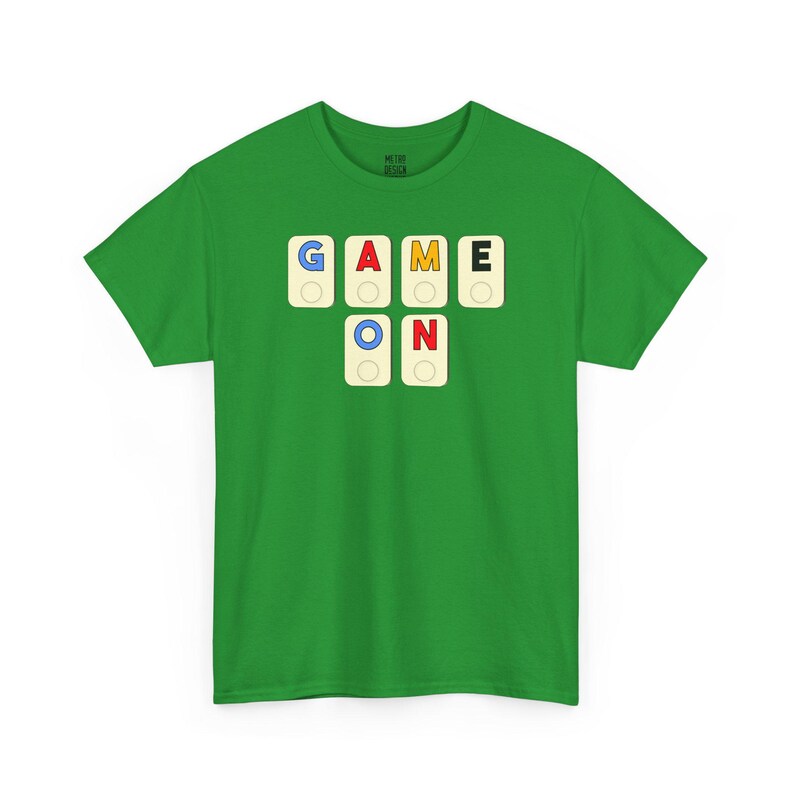 Game On Tile Graphic Tee Shirt | Cotton Casual Apparel Irish Green