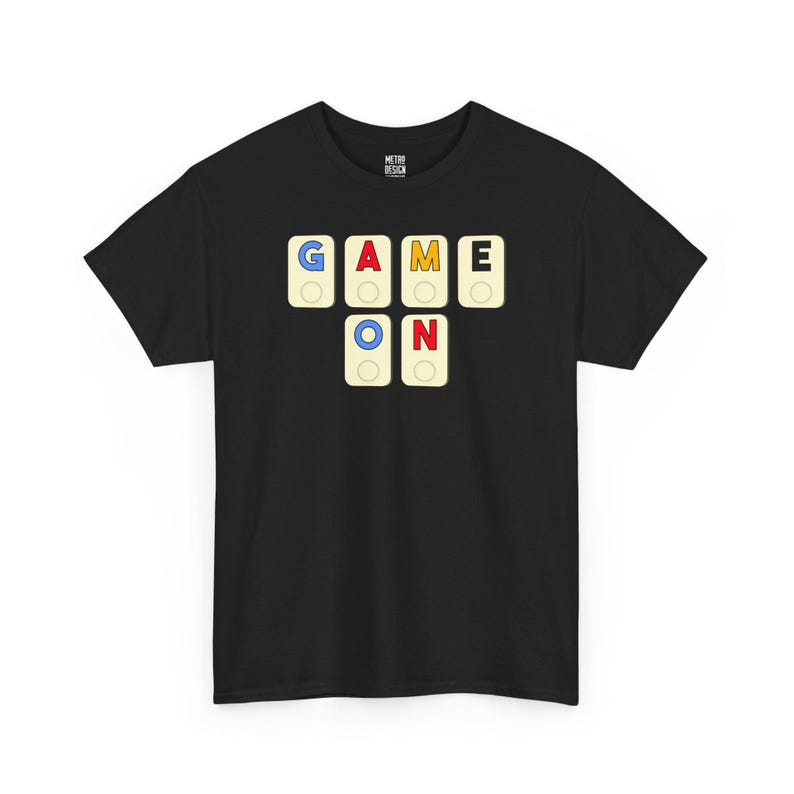 Game On Tile Graphic Tee Shirt | Cotton Casual Apparel Black