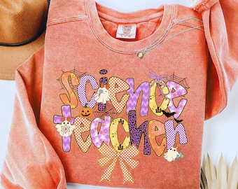 Science teacher Sweatshirt Comfort colors Spooky Science Teacher Gift Science Stem Teacher Crewneck Steam Teacher Gift Science Appreciation