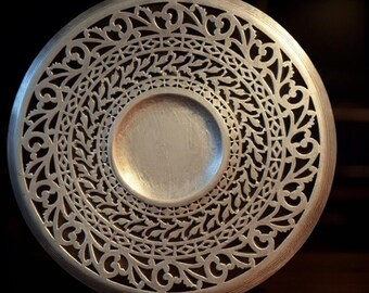 Vintage Forbes Silver Co. Silver-Plated Pierced Footed Dish | Ornate Cake Plate, Fruit Basket, or Bon Bon Server | Sheffield Reproduction
