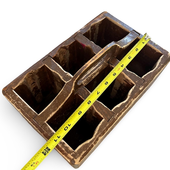 Old rustic handmade beer box with handle, rustic … - image 6