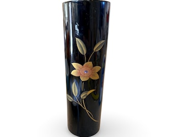 Vintage Sakuraware Hand Painted Floral Vase Japan – 8” Art Deco
