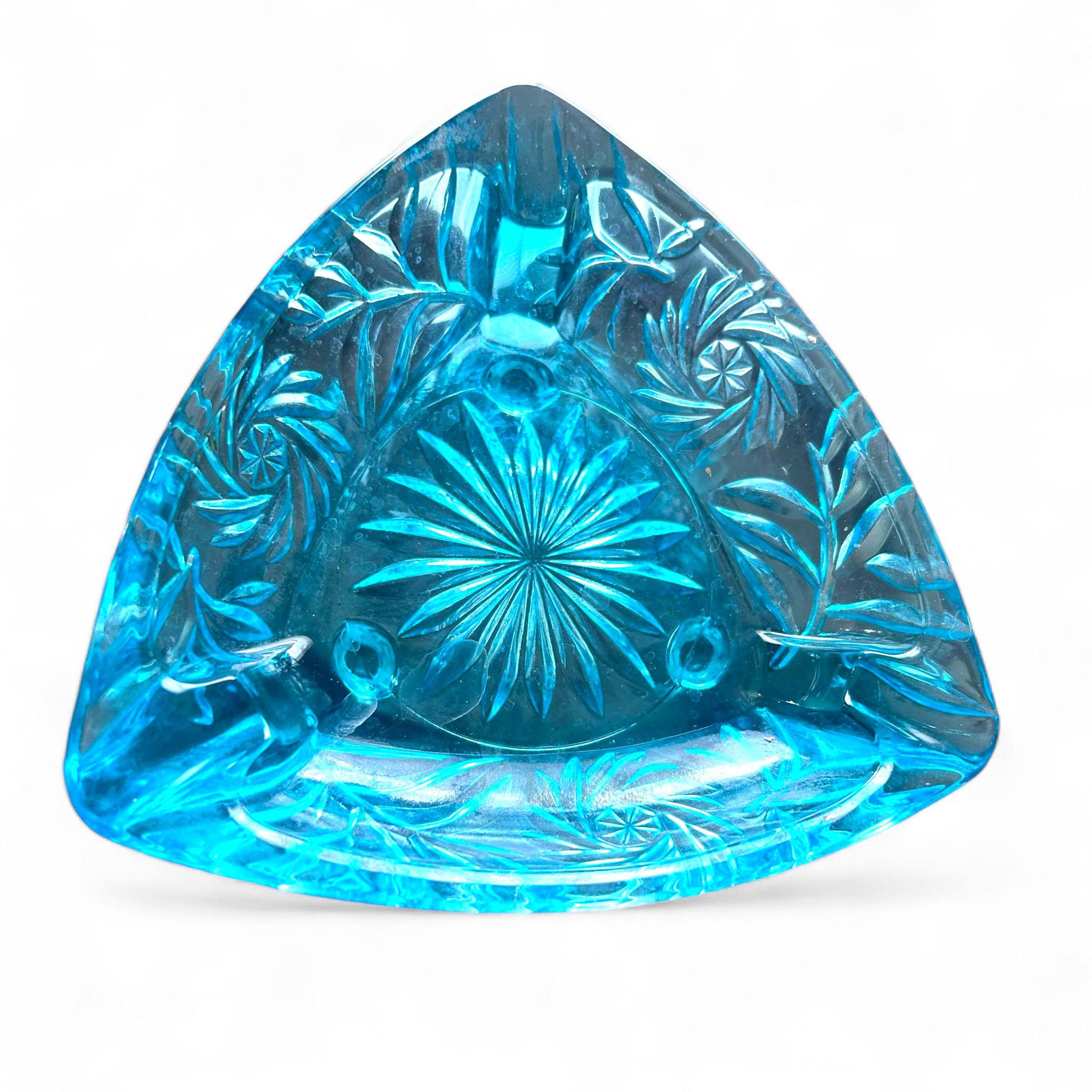 Vintage Hazel Atlas Aqua Glass Ashtray, Starburst Candy Dish - Etsy