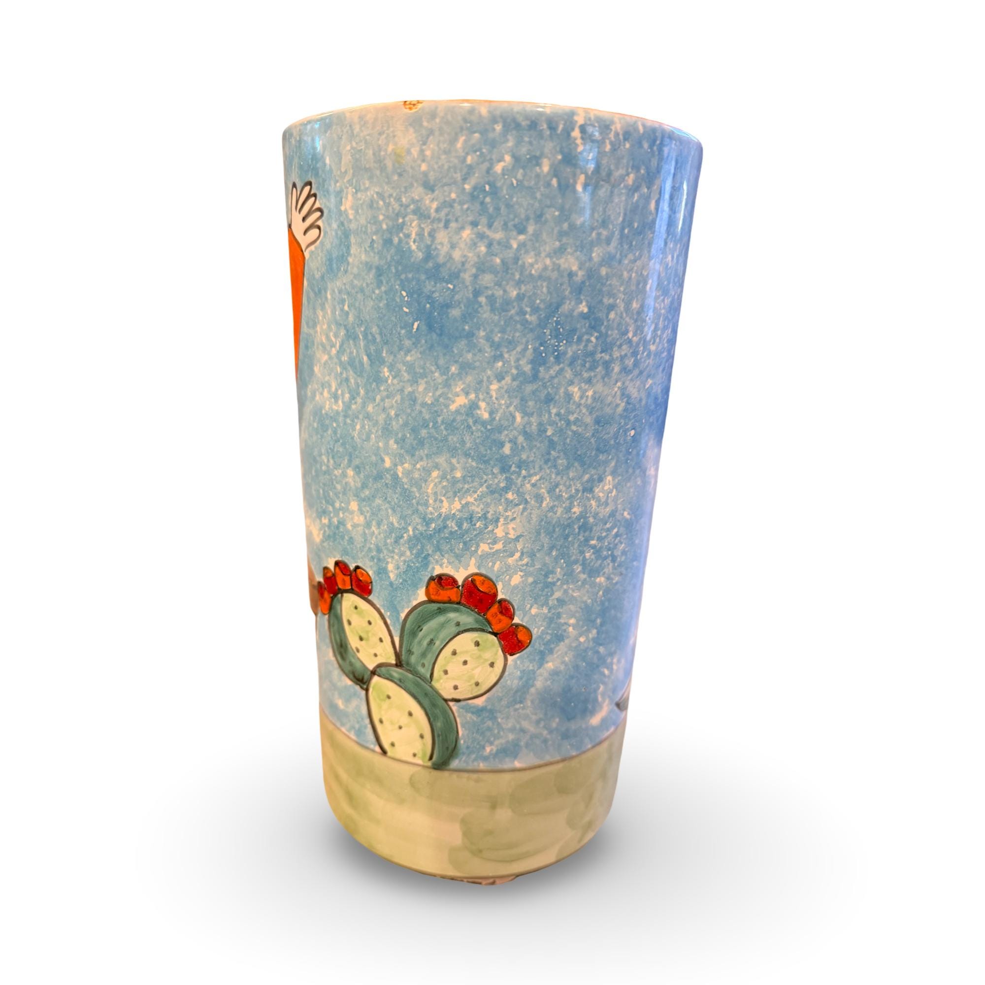 Vintage Nino Parrucca Hand-painted Italian Pottery Wine Cooler