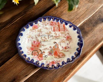 Vintage Hawaiian Pacific Rim Oval Serving Dish - Hand-painted