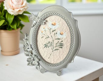 Broderie Crewel Vintage Années 60-70 - Arts Muraux - Motifs Papillon Et Fleurs - Boho