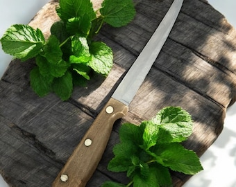 Cuchillo de cocina para trinchar Case XX USA “The Early Americans” de 8” sc684ssp, mango de madera, patente 2347079, para uso en cocina, acero inoxidable forjado con alto contenido de carbono