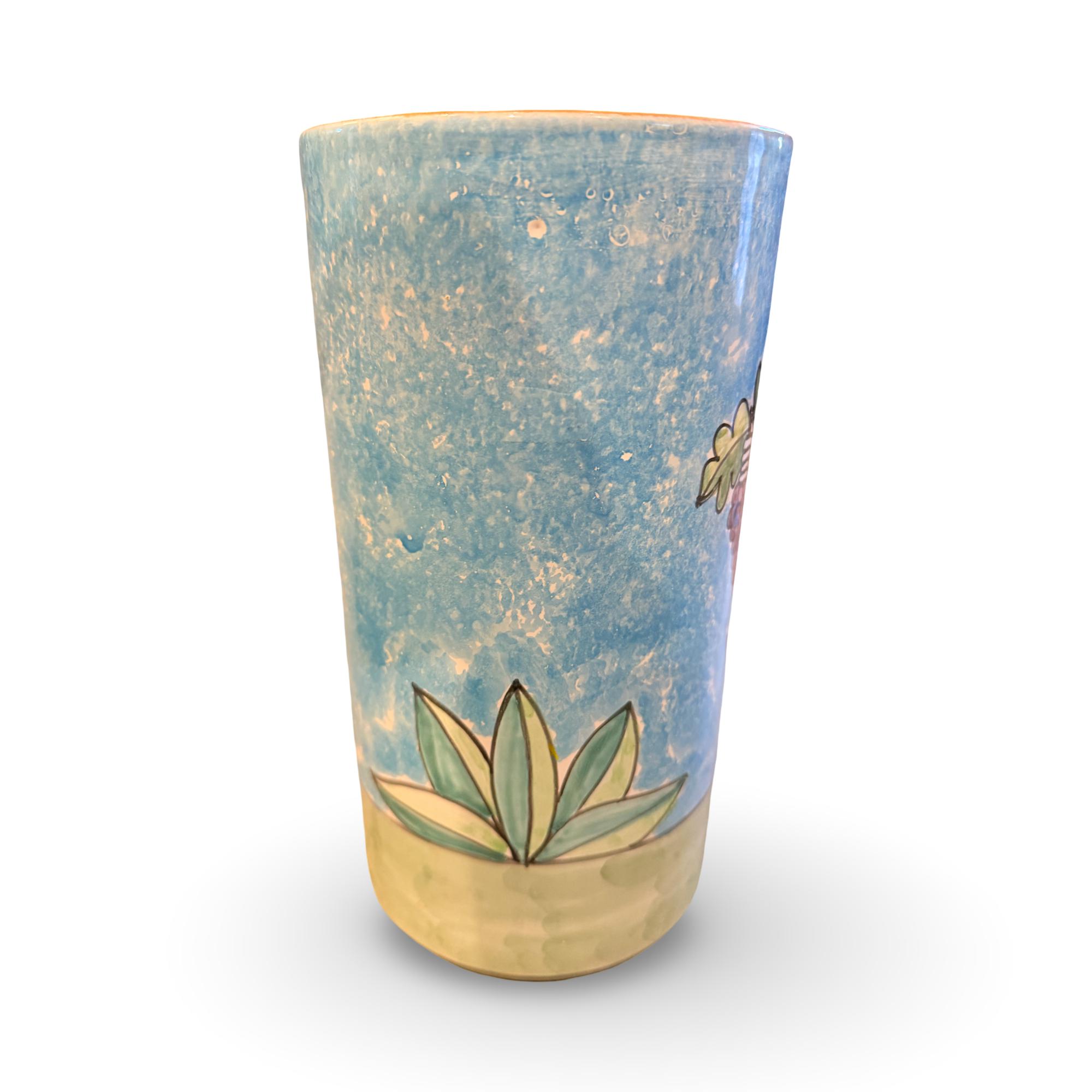 Vintage Nino Parrucca Hand-painted Italian Pottery Wine Cooler