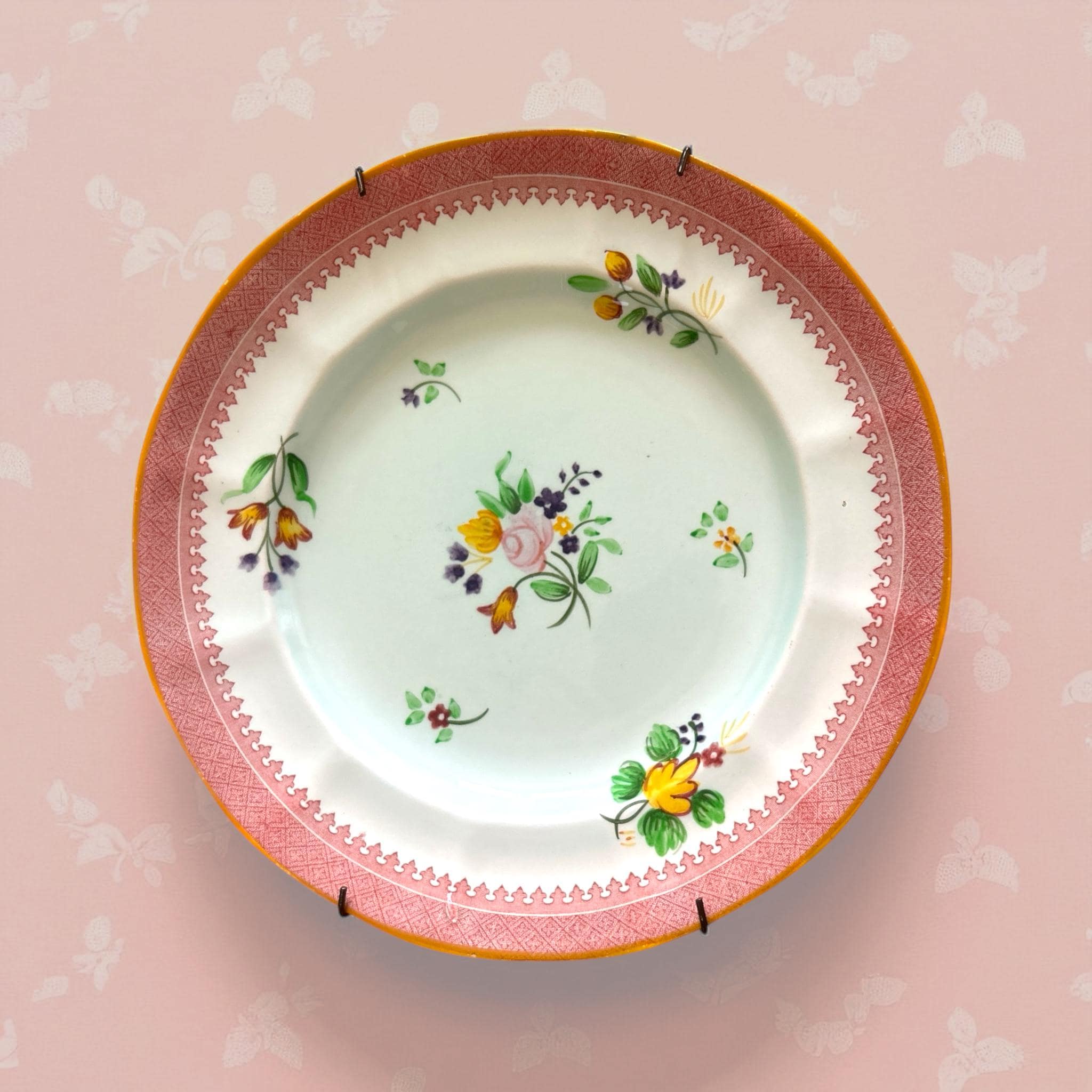 1920’s Antique Adams Calyx Ware English Ironstone Pottery Plate, Peach ...