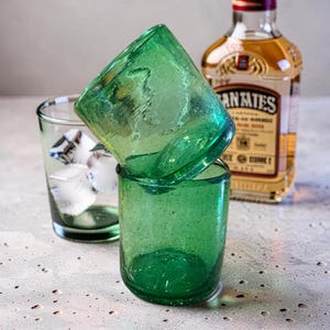 Hand Blown Tumbler Green - Etsy