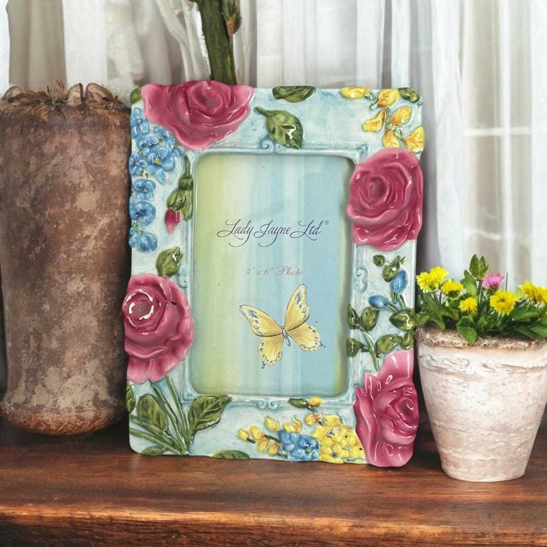 ヴィンテージ 3D 春の花 フォトフレーム、フォトフレーム、イーゼル