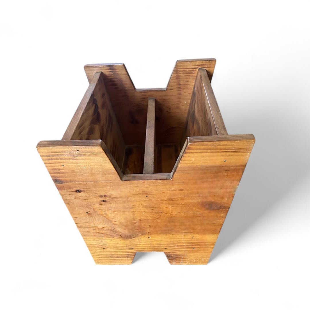 Vintage, Heavy Wood Country Farmhouse, Magazine Rack, - Etsy