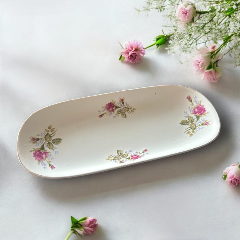 Vintage Nasco Moss Rose Porcelain Serving Dish, Made in Japan - Etsy