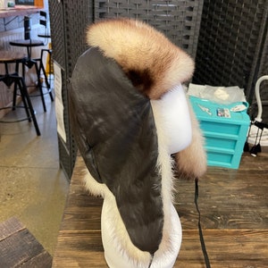 Fur trapper hat made with natural fitch fur