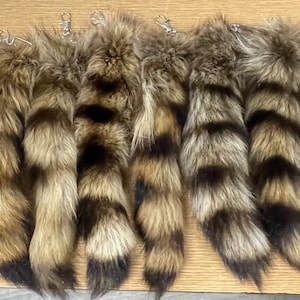 Raccoon tail keychain