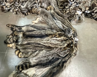 Raccoon hide garment tanned