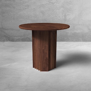 Hand Crafted Black Walnut End Table with Deco Base | Unique, Eco-Friendly Wood Side Table | Custom Handmade Home Decor | Modern Table