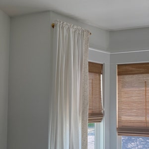 Unlacquered Brass Curtain Rod with Hooks: Kitchen Pot Rail