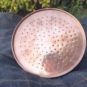 Unlacquered Solid Copper Rain Shower Head, Moroccan Handcrafted Vintage Showerhead, Works Outdoor indoor with GIFT