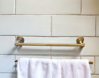 Unlacquered Brass Towel Rail , brass towel holder , brass towel , bathroom brass towel holder , Handmade Towel Bar