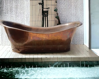 Large Copper Bathtub, Vintage Freestanding Hammered Tub , Luxury Copper Baths , Handmade Copper Bathtub , 100% Copper Handmade Bathtub