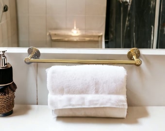 Unlacquered Brass Towel Rail , brass towel holder , brass towel , bathroom brass towel holder , Handmade Towel Bar
