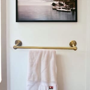 Unlacquered Brass Towel Rail , brass towel holder , brass towel , bathroom brass towel holder , Handmade Towel Bar
