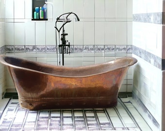 Handcrafted Copper BathTub, Copper Slipper Bath, Luxury Copper Baths , Handmade Copper Bathtub , 100% Copper Handmade Bathtub