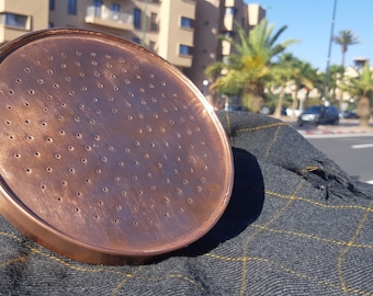 Large Shower Head from Solid Copper Vintage Unlacquered Round Rain Rainfall Outdoor Boho High Pressure Shower Moroccan Craftsmanship