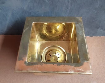 Undermount Hammered Sink with siphon, Kitchen Bar Sink, Island Sink, Outdoor Brass Sink, Brass Farmhouse Sink, Customized Sink