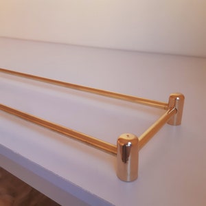 Shelf Brass Rail - Brass Tipping Rail - Fiddler Brass Rail - Bottle Rail - Unlacquered Shelf Brass stopper - Customized brass shelf