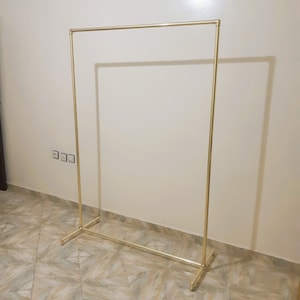 Perchero de latón con ruedas, Perchero de latón, Perchero de latón, Barra para colgar ropa, Almacenamiento de ropa, Barra para ropa de latón con ruedas