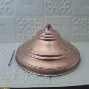 Unlacquered Solid Copper Rain Shower Head, works outdoor indoor, Moroccan Handcrafted large vintage round brass showerhead