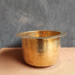 Hammered Unlacquered Brass Round Sink - Dropped-in Bar Sink with Drain