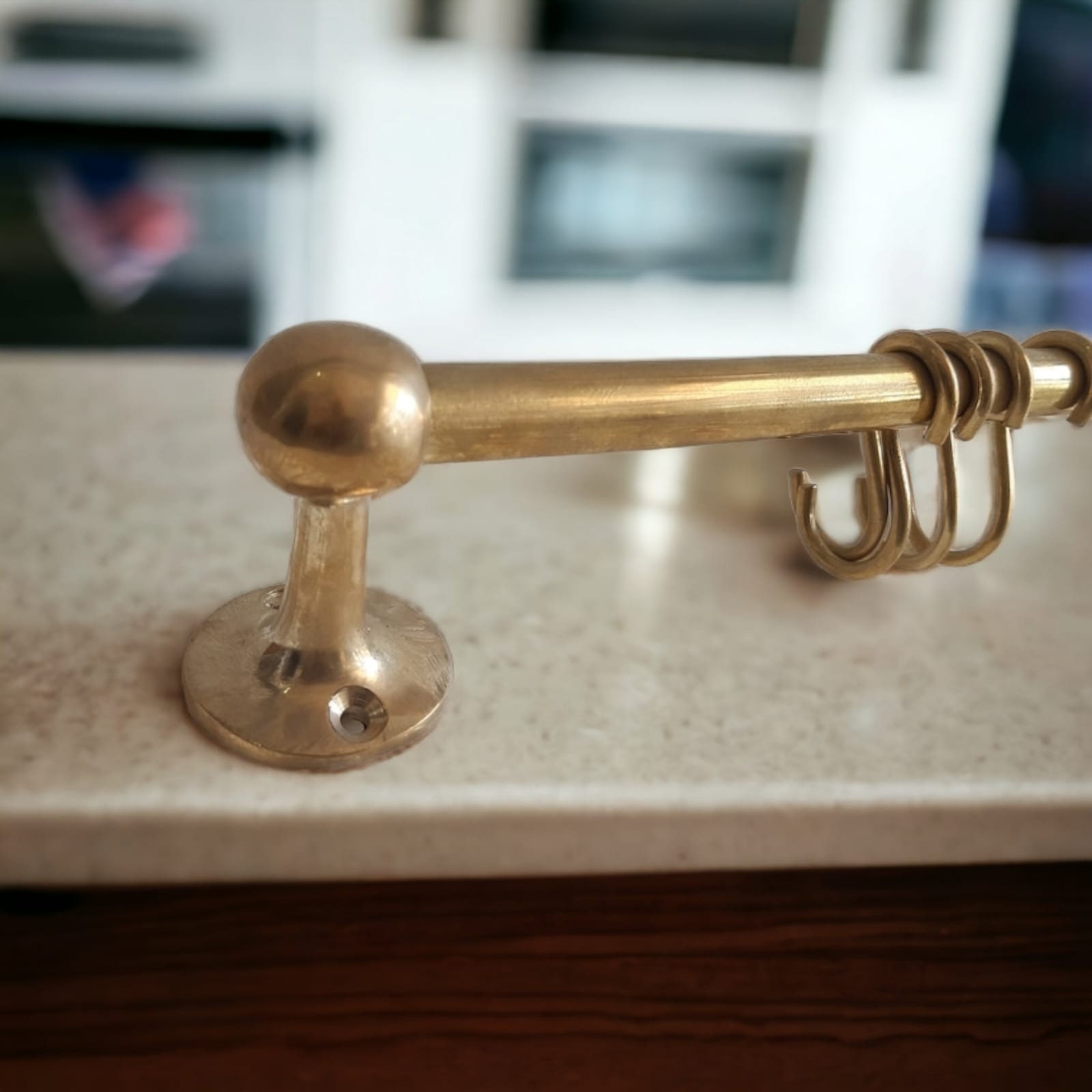 Unlacquered Brass Pot Rack Wall Mount for Kitchen With s Hooks Brass