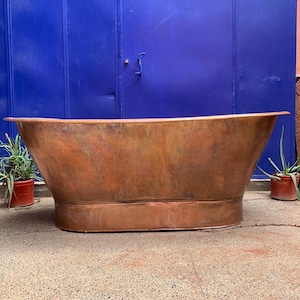 Handmade Copper Soaking Tub: Rustic Farmhouse Cold Plunge