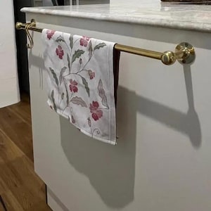Handmade Unlacquered Brass Towel Bar: Bathroom Vintage Decor