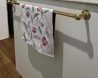 Handmade Unlacquered Brass Towel Bar: Bathroom Vintage Decor