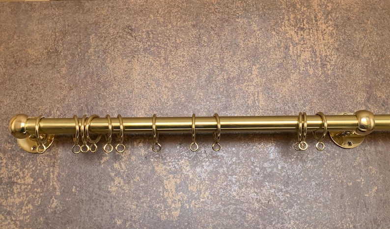 Solid Brass Curtain Rod Rings – Unlacquered Brass Drapery Rings ...