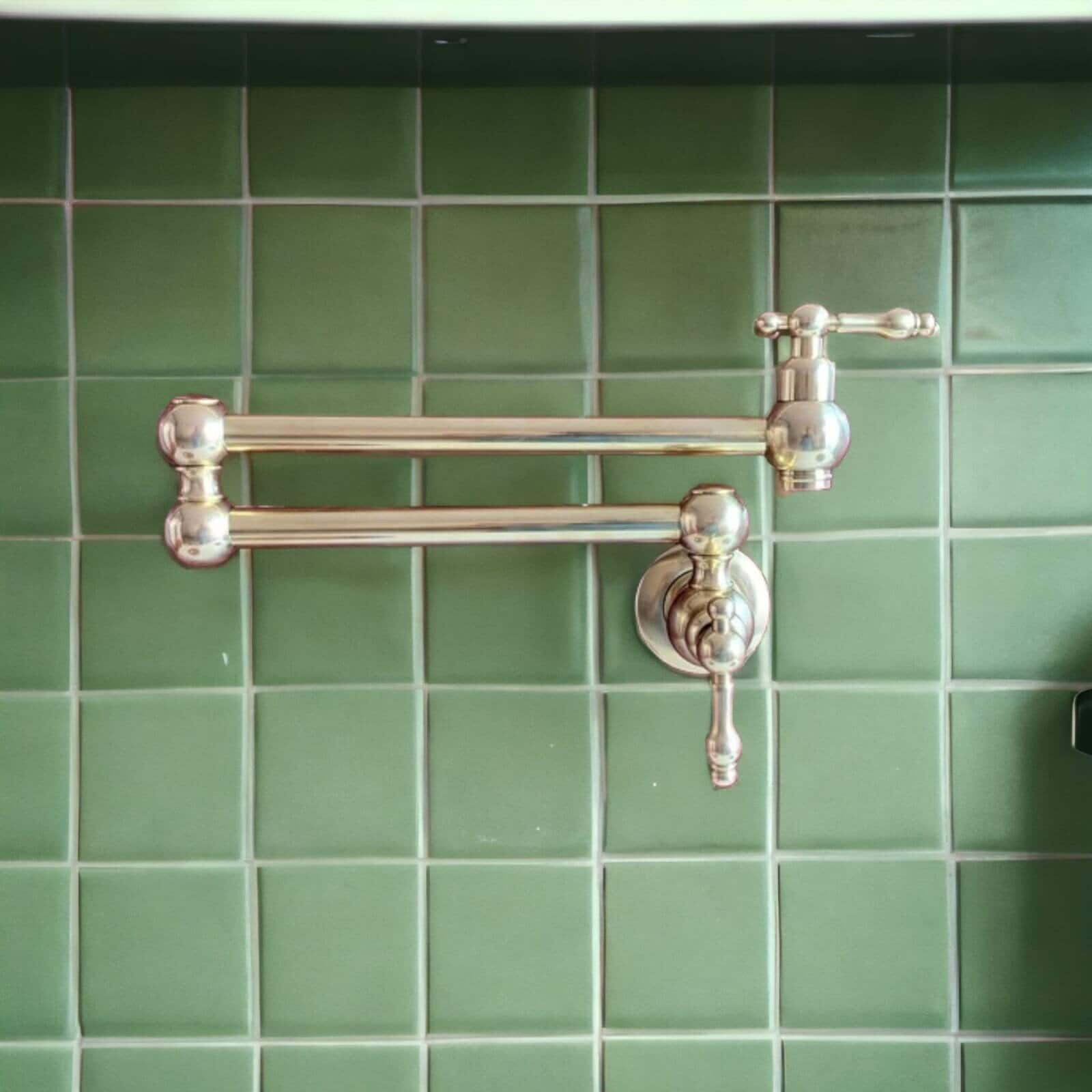 Unlacquered Solid Brass Pot Filler Kitchen Pot Filler Wall Etsy