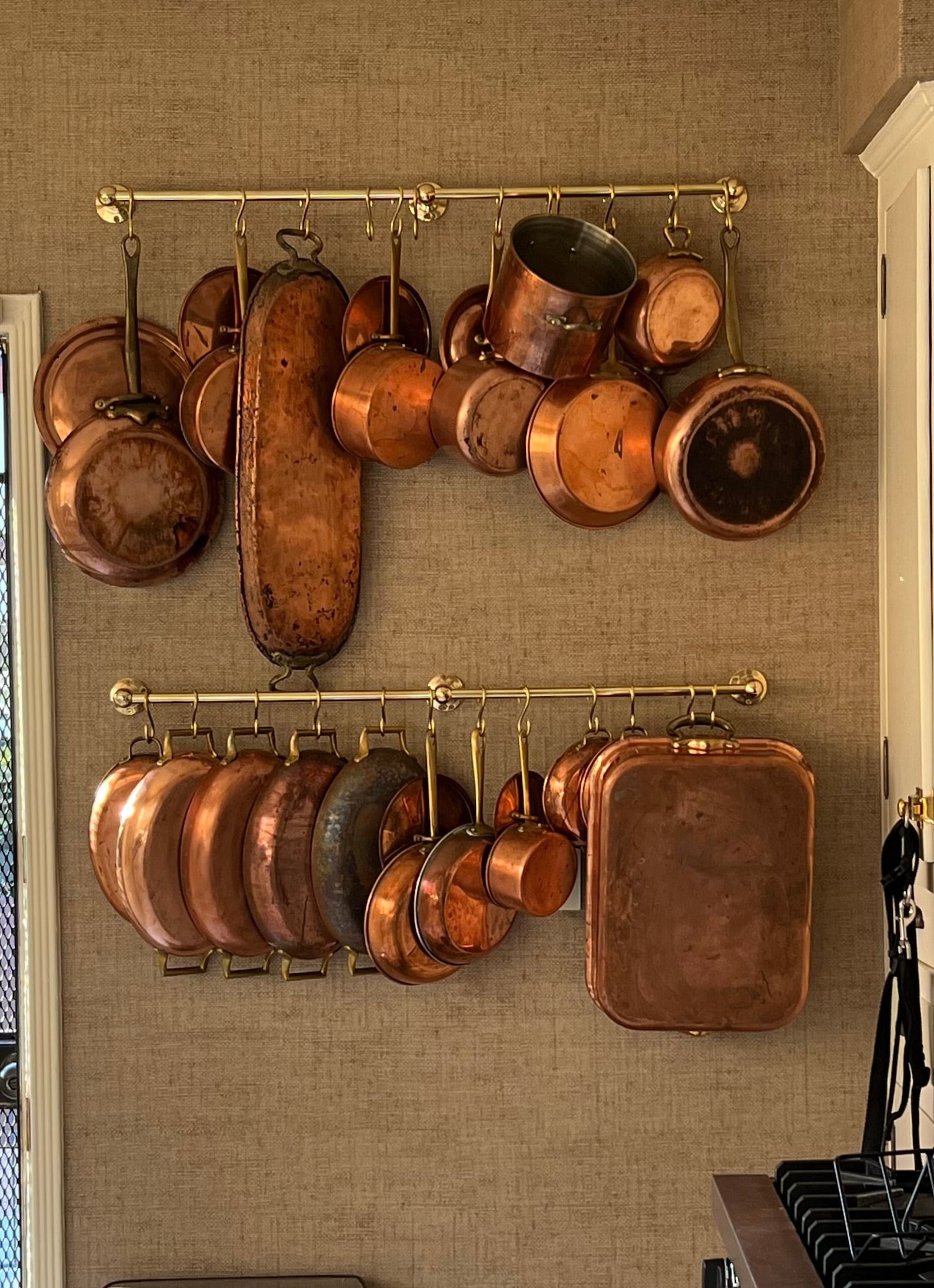 Unlacquered Brass Pot Rack Wall Mount for Kitchen With Etsy