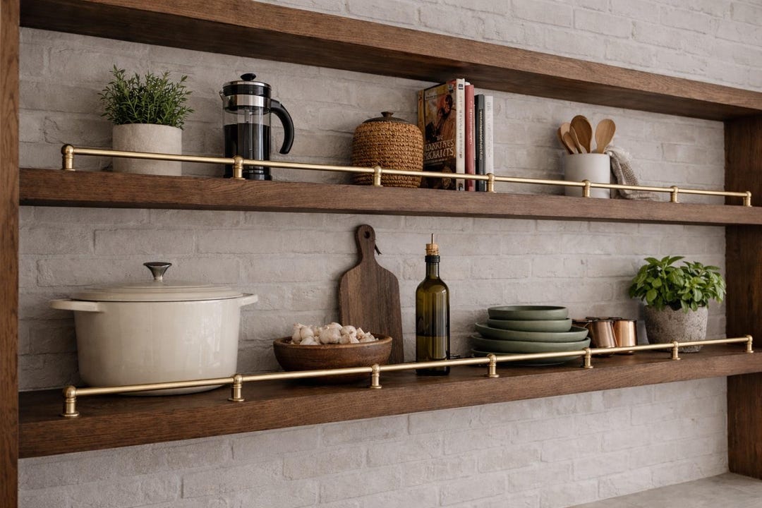 Shelf Rails And Posts Handmade Brass Gallery Rail With Posts - Brass Shelf Tipping - Etsy