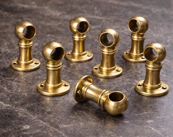 Handmade Brass Gallery Rail with Posts - Brass Shelf Tipping