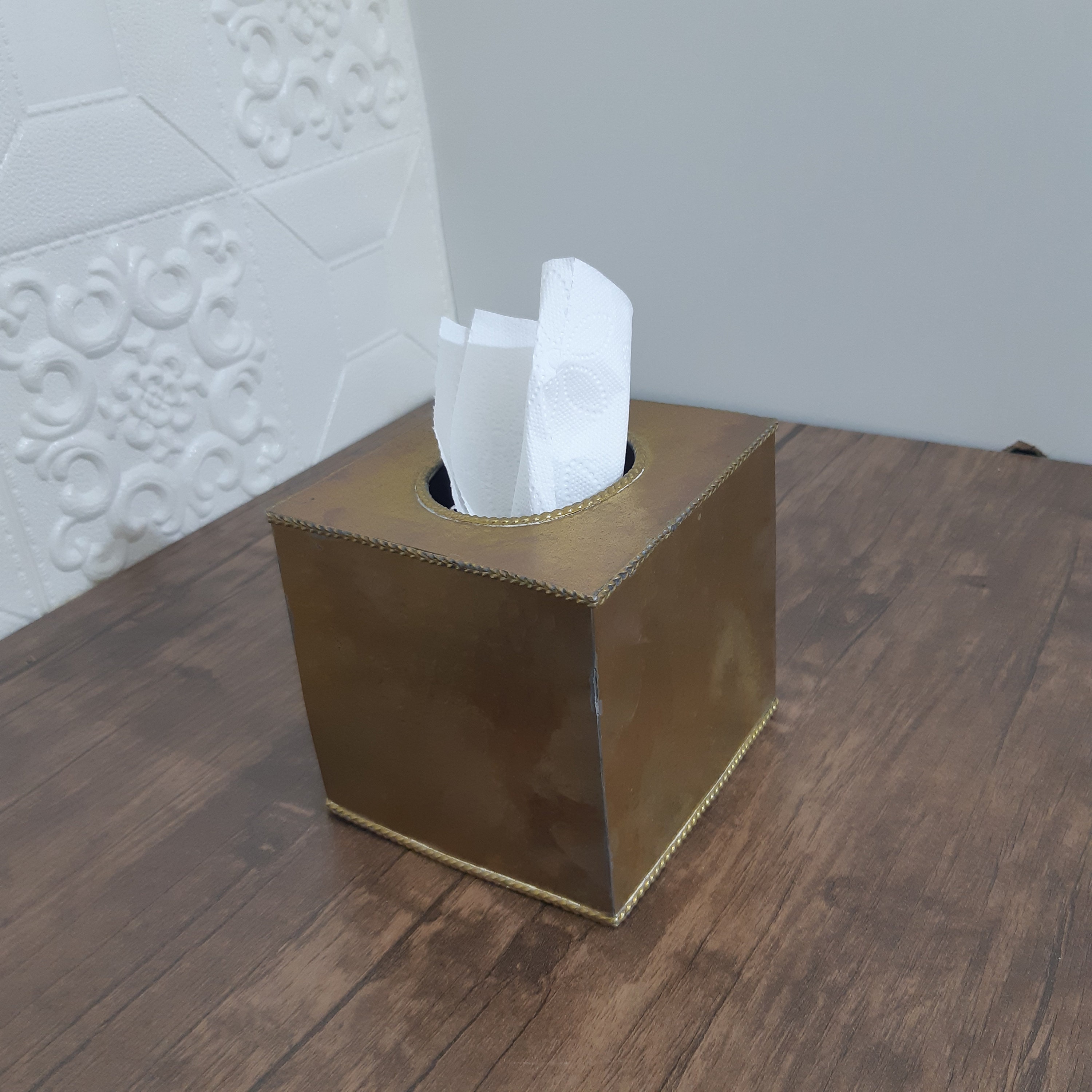 Hammered Solid Brass Tissue Box Brass Tissue Box Cover Tissue Holder Box Etsy UK
