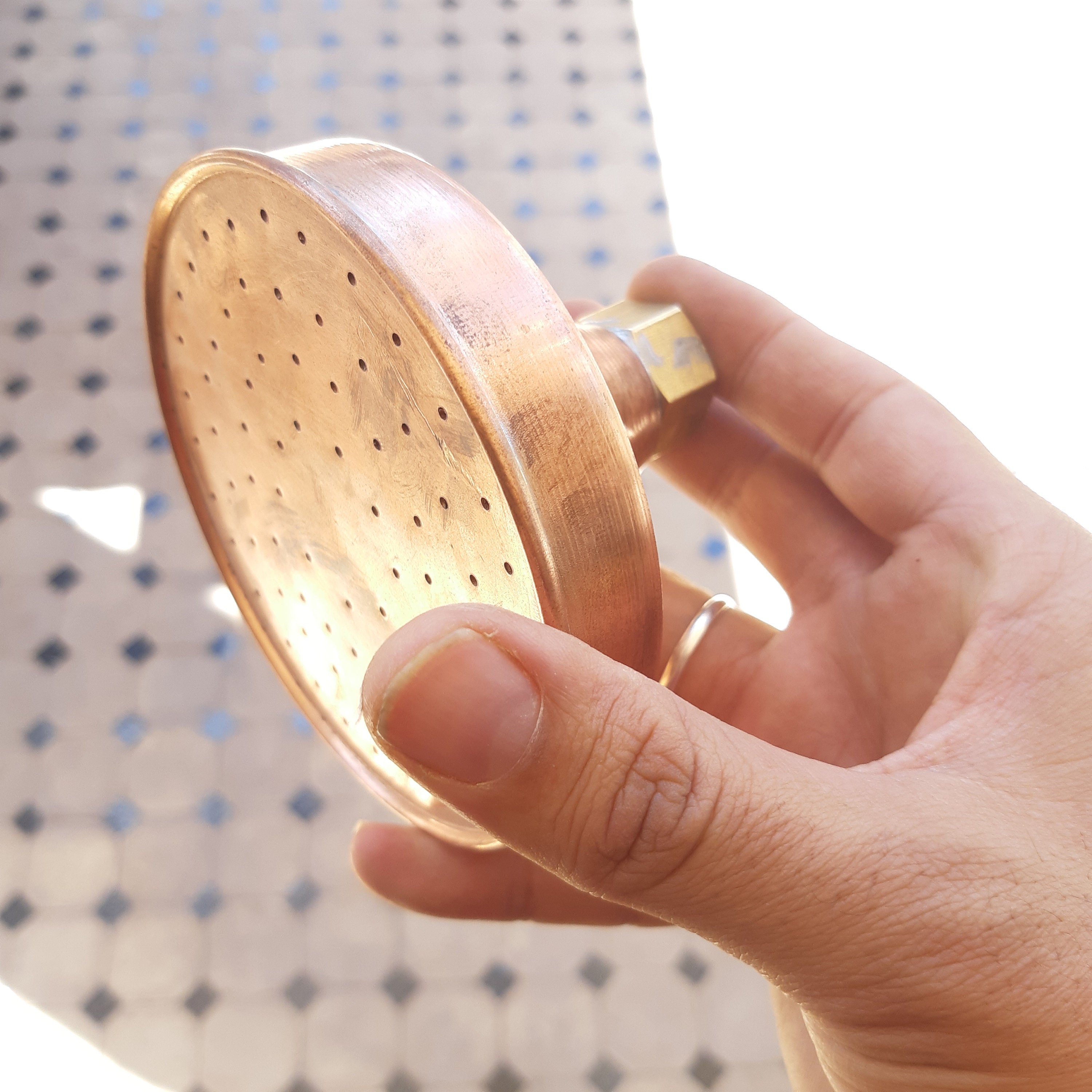 Unlacquered Solid Copper Rain Shower Head Handcrafted Etsy